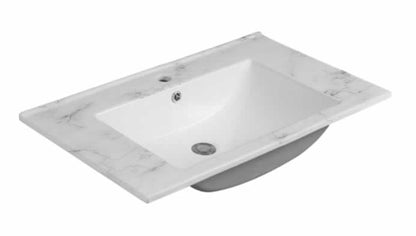 Calacatta Grey Printed Ceramic Integrated Vanity Top