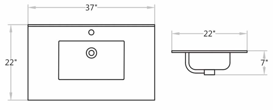 Calacatta Grey Printed Ceramic Integrated Vanity Top