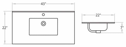 Calacatta Grey Printed Ceramic Integrated Vanity Top