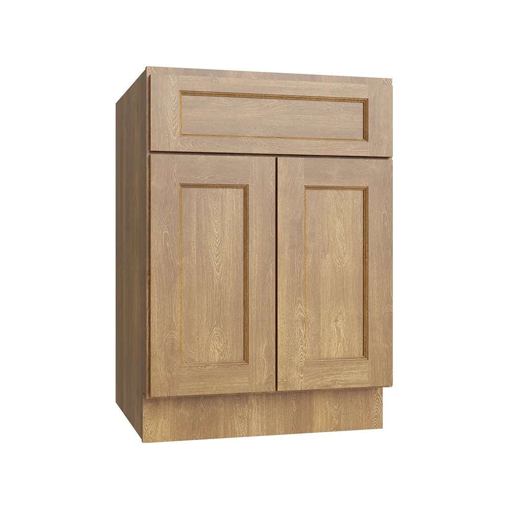 RTA 24"W Kitchen Base Cabinet with Double Doors and Single Drawer in Brooklyn Fawn