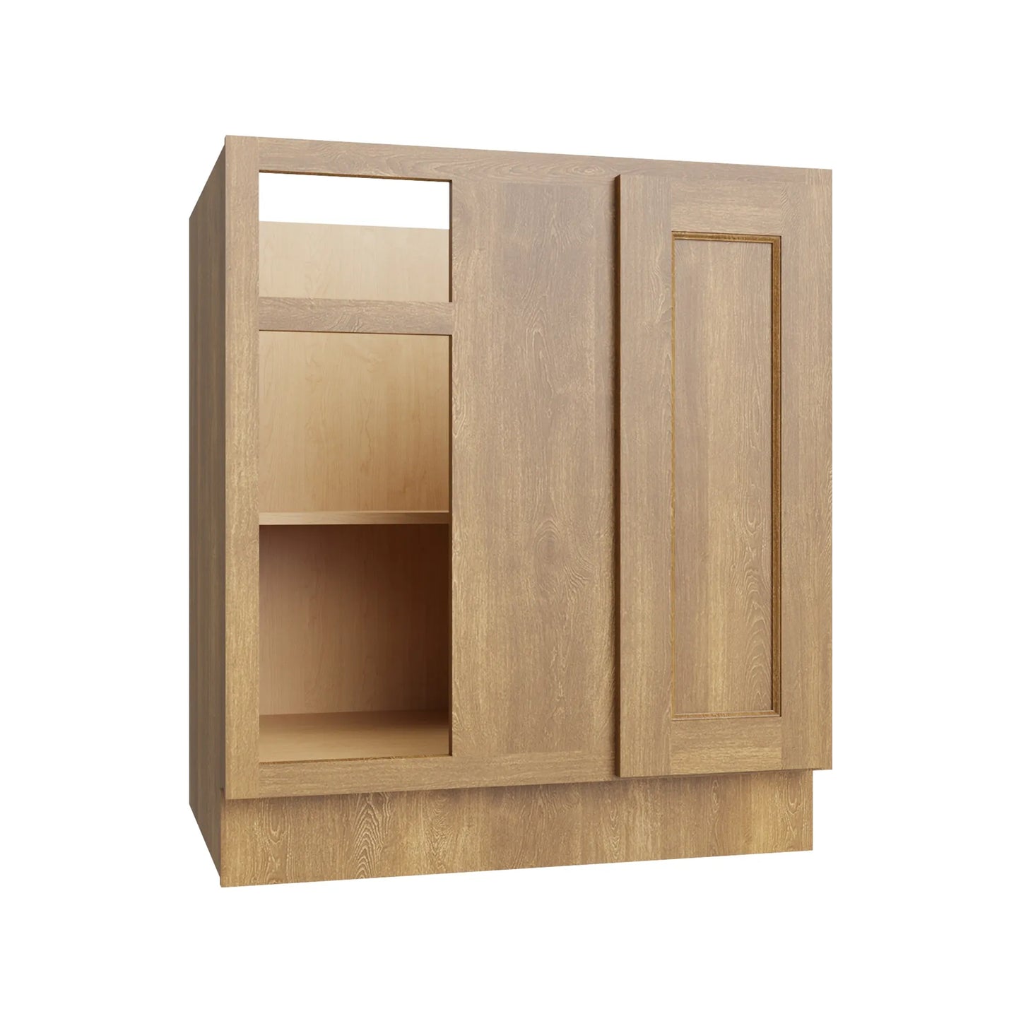 RTA 36"W Kitchen Blind Corner Base Cabinet with Single Door and Single Drawer in Brooklyn Fawn