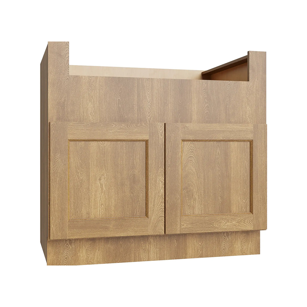 RTA 36"W Kitchen Farmhouse Sink Base Cabinet with Double Doors in Brooklyn Fawn