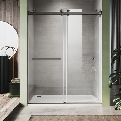 Kuron Frameless Double Sliding Glass Shower Door