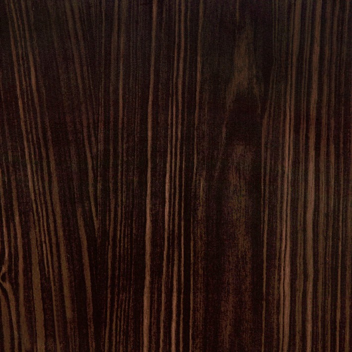 Luxe Guayana high gloss cabinet panel swatch showing the dark exotic woodgrain finish