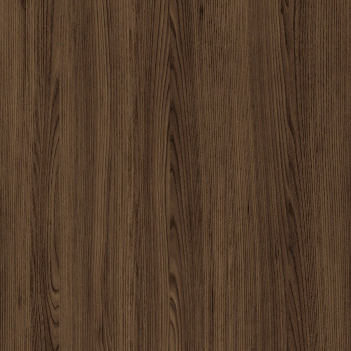Syncron Alhambra 3 textured cabinet panel swatch showing the deep brown woodgrain