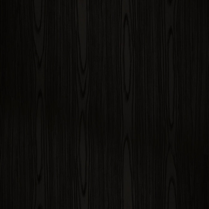 Syncron Black Minerva textured cabinet panel swatch showing the black textured woodgrain