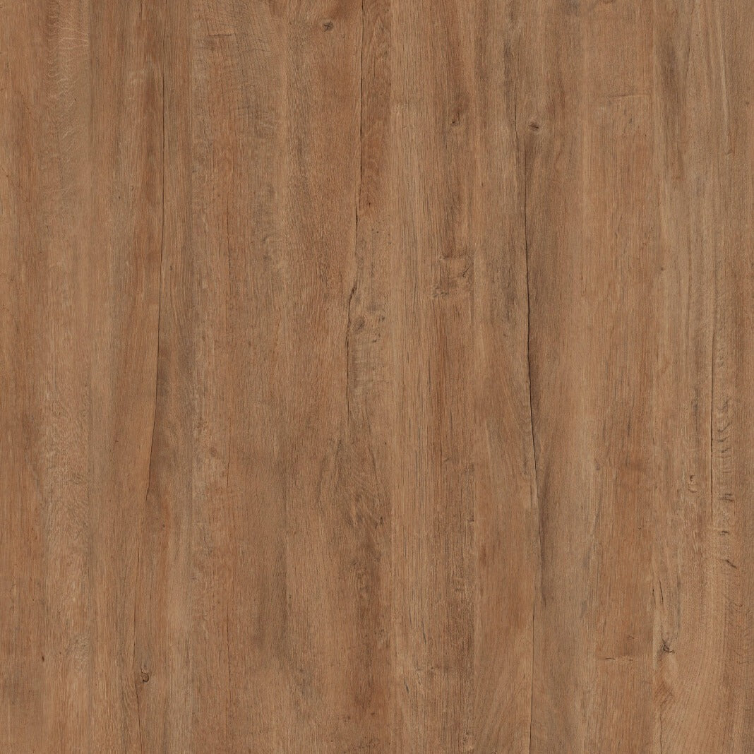 Syncron Lakeland 3 textured cabinet panel swatch showing the warm toasted oak woodgrain