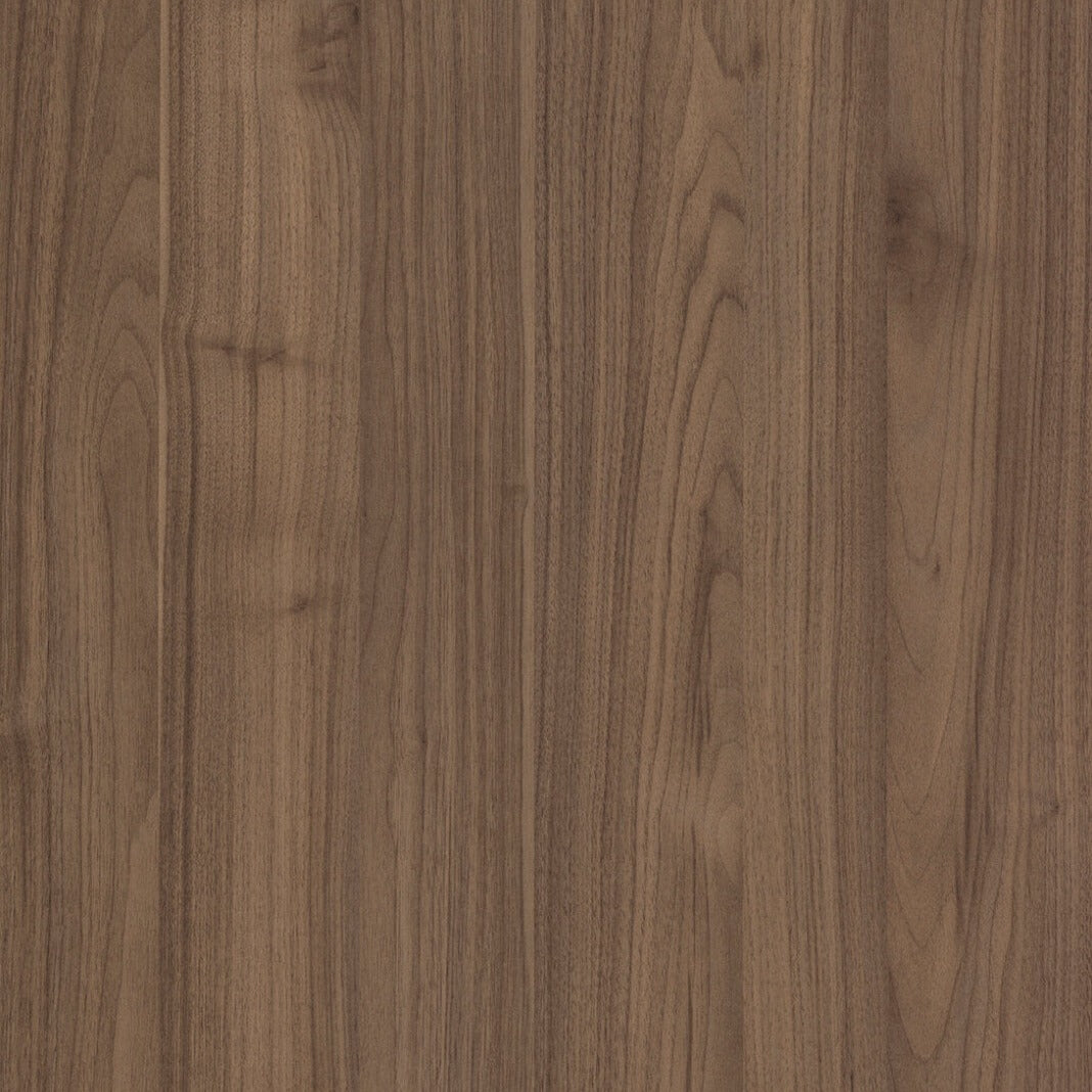 Syncron Nocce 3 textured cabinet panel swatch showing the rich walnut woodgrain