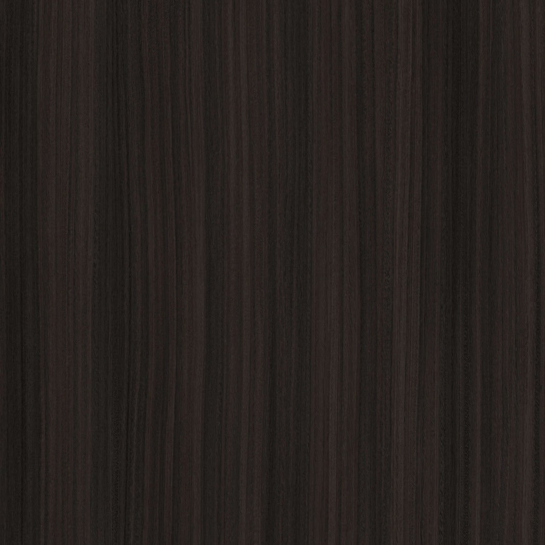 Syncron Woodline 3 textured cabinet panel swatch showing the near black woodgrain