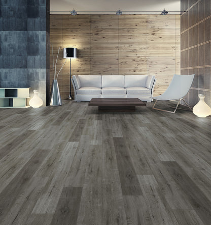 Glen Manor Vault waterproof SPC vinyl plank flooring, diamond dust surface, EIR texture, bevel edges