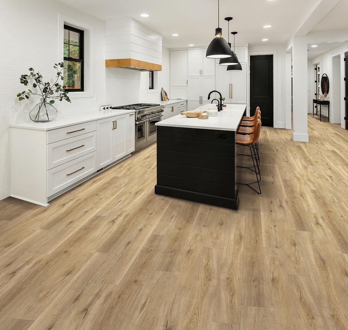 Pacific Acres Chestnut waterproof SPC vinyl plank flooring, diamond dust surface, 6 mm core, embossed matte