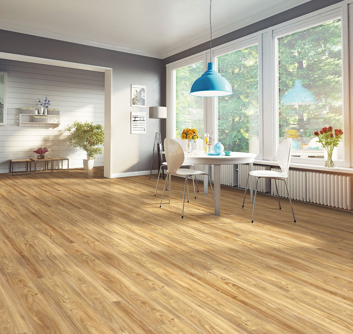 Regal Heights Duchess waterproof SPC vinyl plank flooring, micro-bevel edges, 60 inch planks, embossed matte