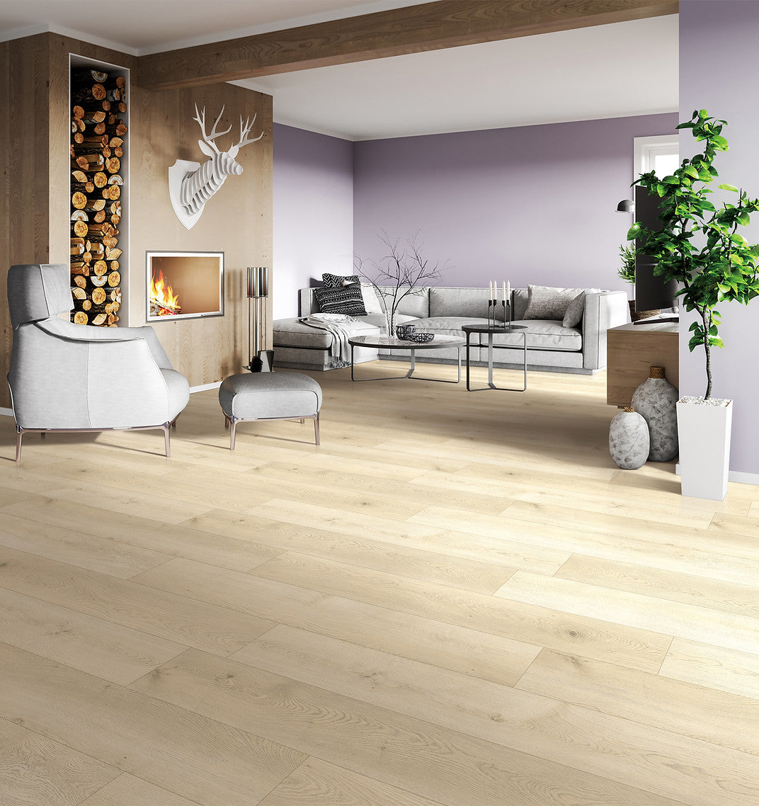 Royal Oaks Ashwood waterproof SPC vinyl plank flooring, 8 mm core, 22 mil wear layer, EIR texture