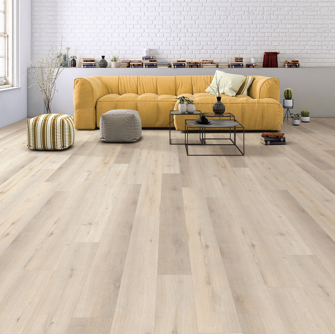 Royal Oaks Chalet waterproof SPC vinyl plank flooring, 8 mm core, EIR texture, beveled 60 by 9 inch planks
