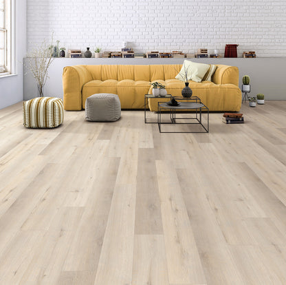 Royal Oaks Chalet waterproof SPC vinyl plank flooring, 8 mm core, EIR texture, beveled 60 by 9 inch planks