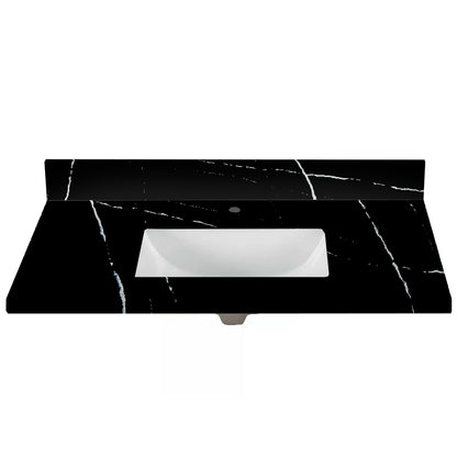 Black Marquina Quartz Vanity Top