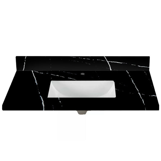 Black Marquina Quartz Vanity Top