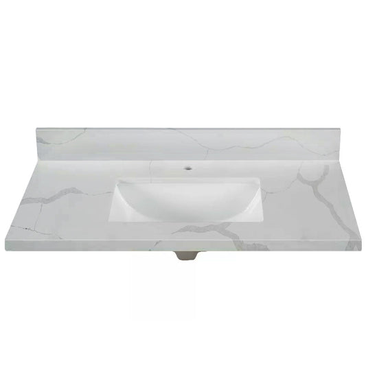 Calacatta White Quartz Vanity Top
