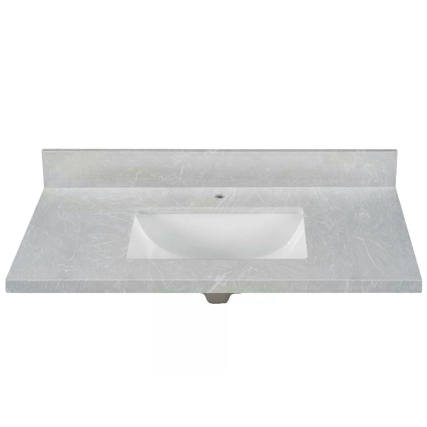 Cloudy Grey Engineered Marble Vanity Top