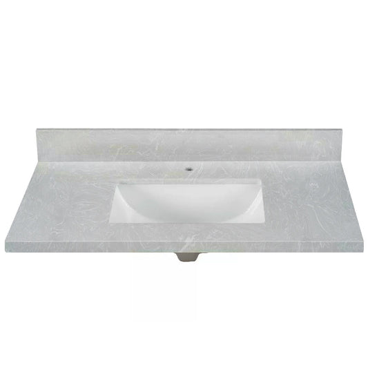 Cloudy Grey Engineered Marble Vanity Top