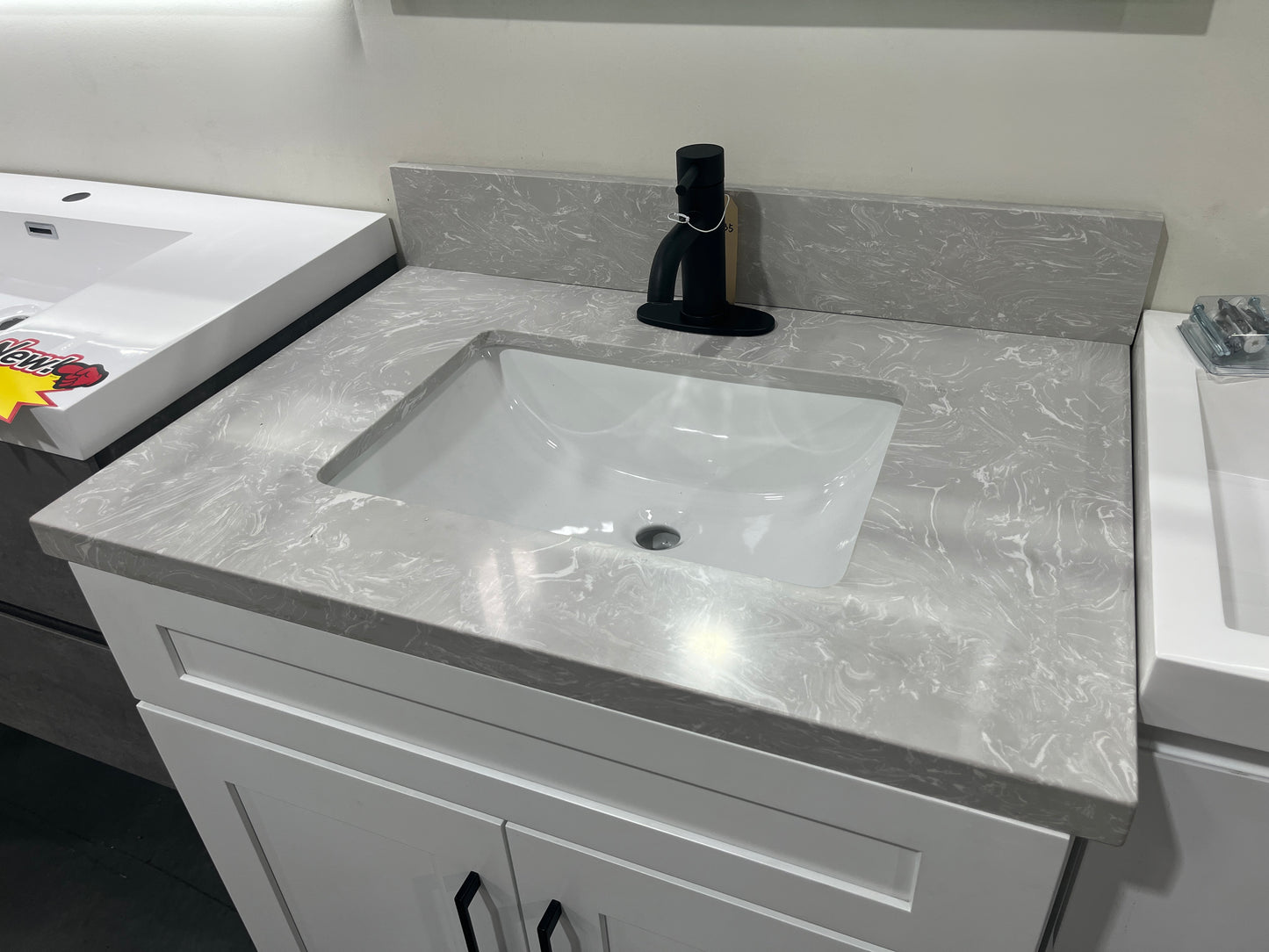 Cloudy Grey Engineered Marble Vanity Top