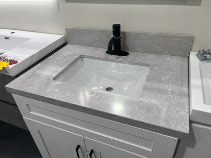 Cloudy Grey Engineered Marble Vanity Top