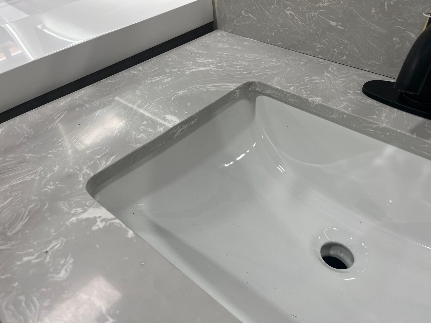 Cloudy Grey Engineered Marble Vanity Top