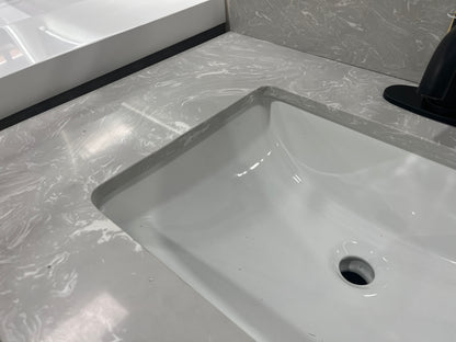Cloudy Grey Engineered Marble Vanity Top