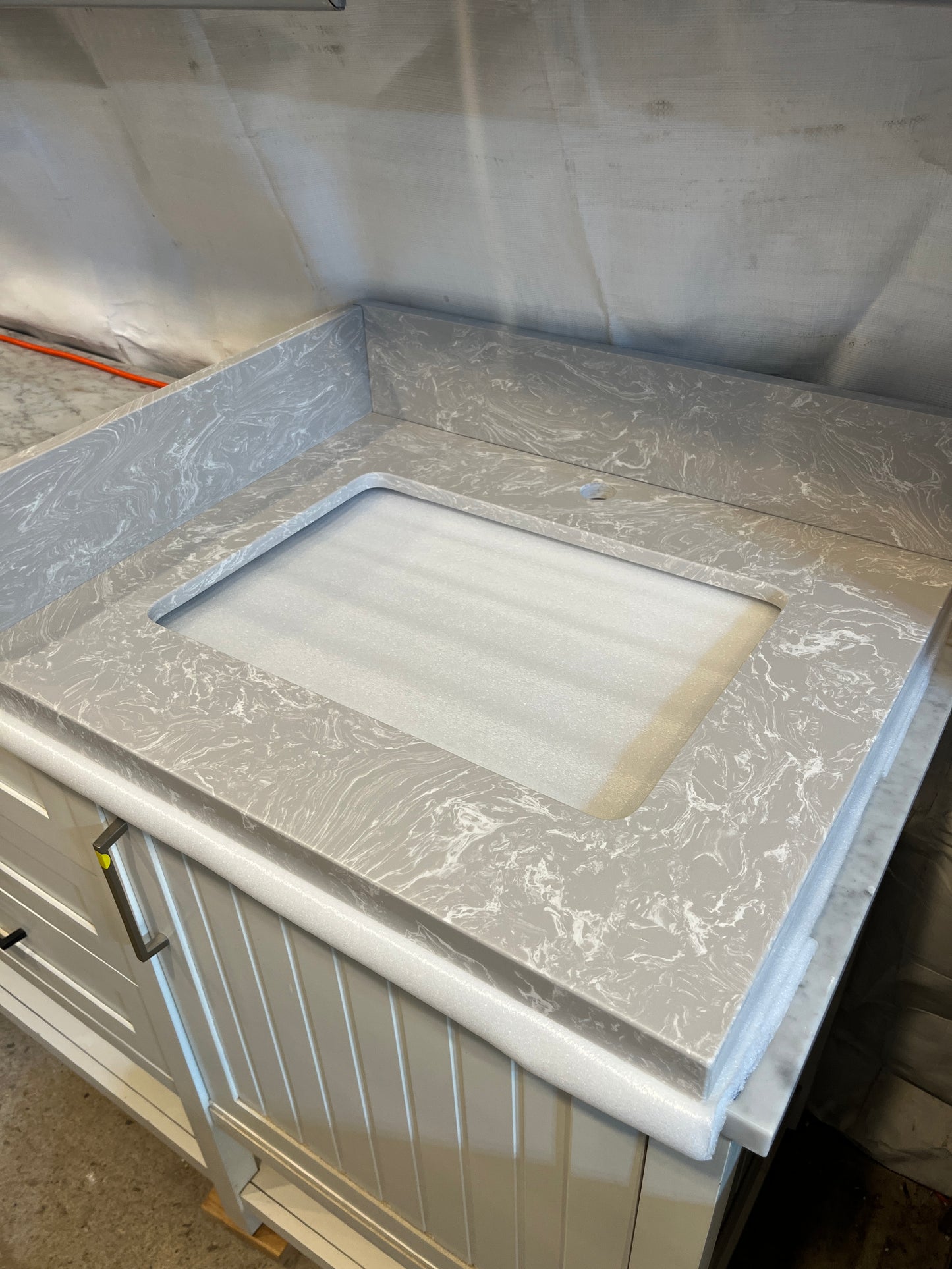 Cloudy Grey Engineered Marble Vanity Top