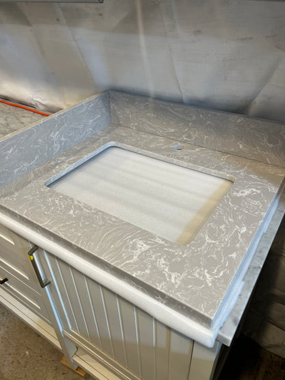 Cloudy Grey Engineered Marble Vanity Top