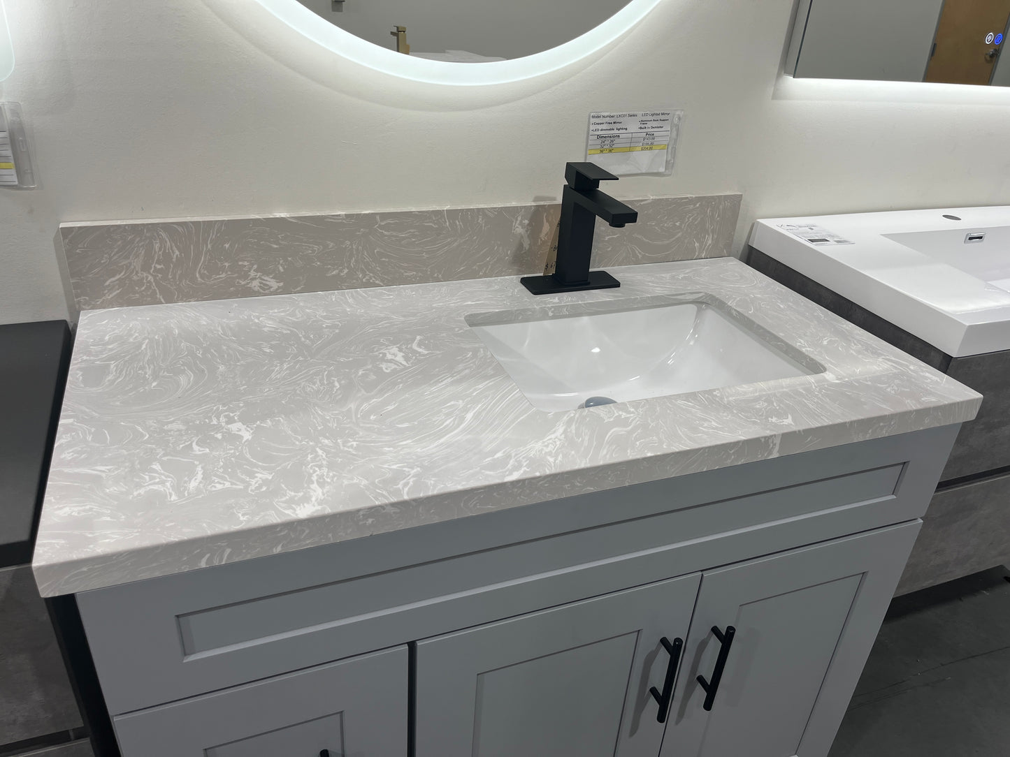 Cloudy Grey Engineered Marble Vanity Top