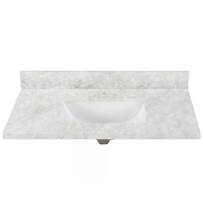 Ivory Mahal Printed Surface Quartz Vanity Top