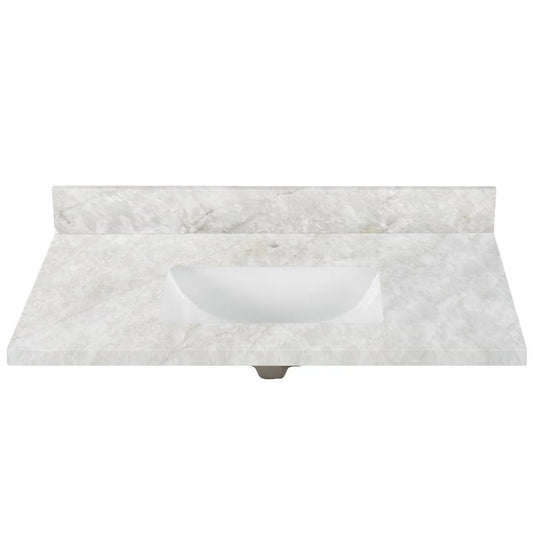 Ivory Mahal Printed Surface Quartz Vanity Top