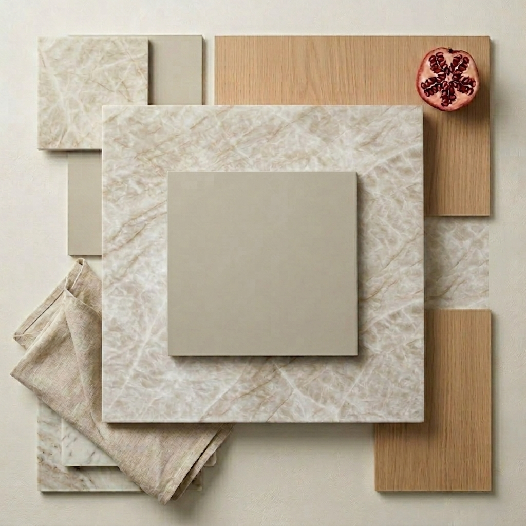 LX-Amber Mahal Printed Surface Quartz Slab