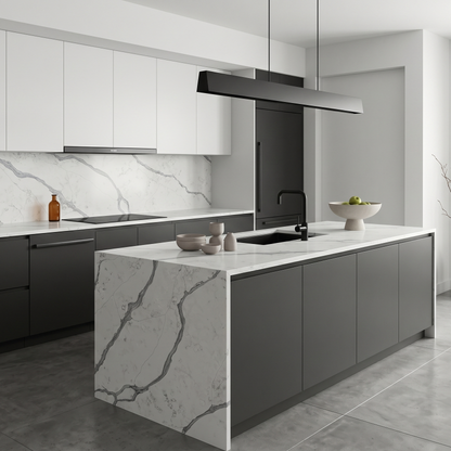 LX-Ashen Cascade Quartz Slab