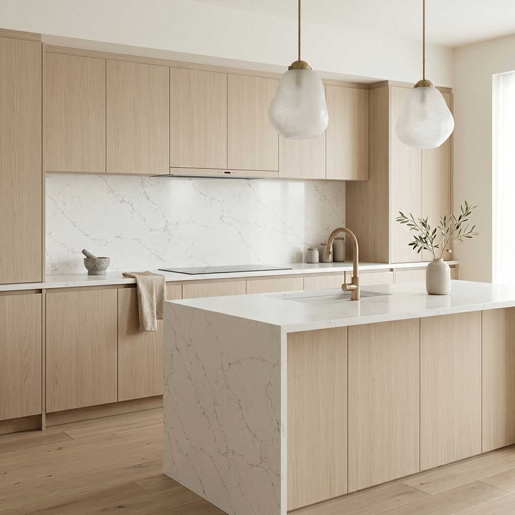 LX-Calacatta Airy Quartz Slab