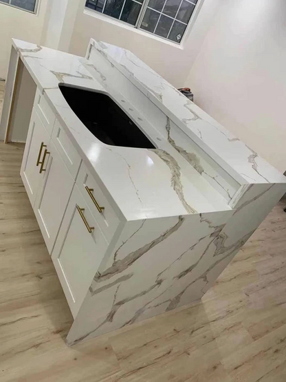 LX-Calacatta Gold Quartz Slab
