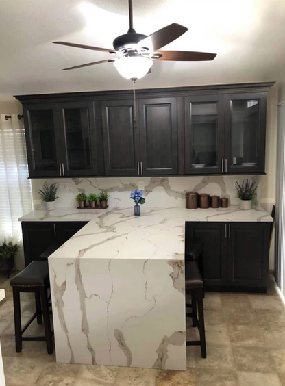 LX-Calacatta Gold Quartz Slab
