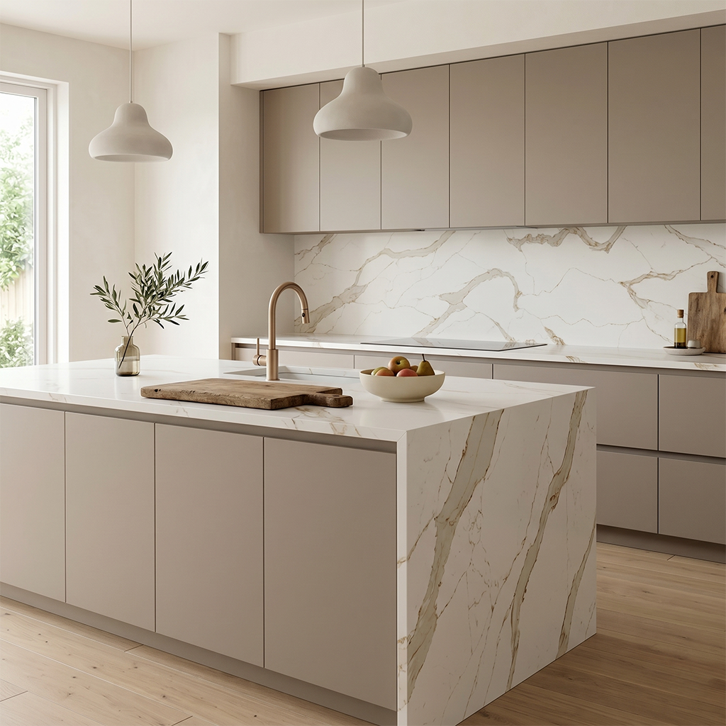 LX-Calacatta Gold Quartz Slab