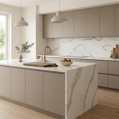 LX-Calacatta Gold Quartz Slab