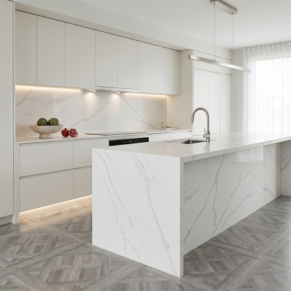 LX-Calacatta Silk Road Quartz Slab