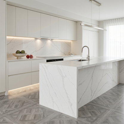 LX-Calacatta Silk Road Quartz Slab