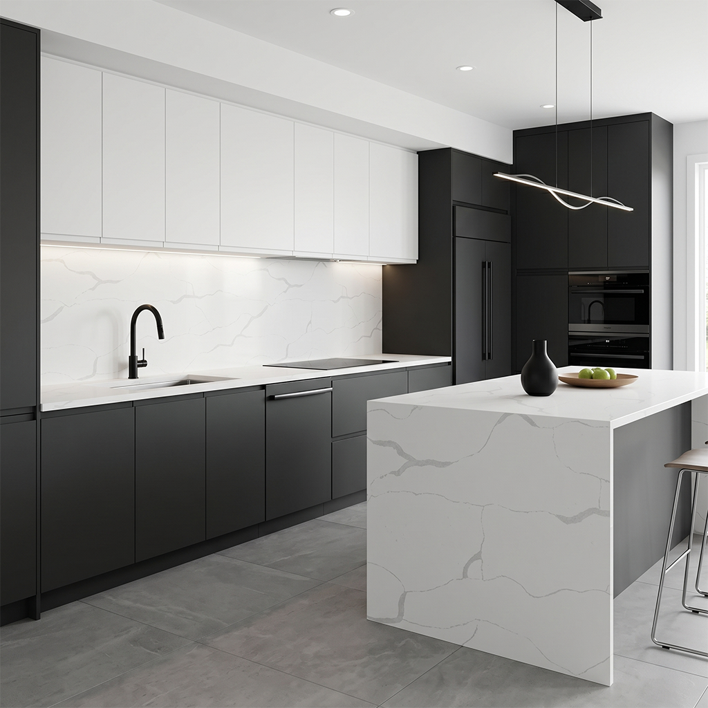 LX-Calacatta White Quartz Slab