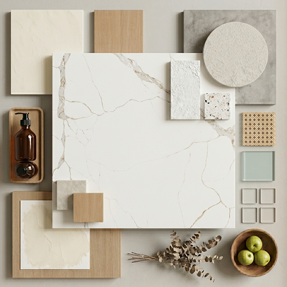 LX-Calacatte Amberline Quartz Slab