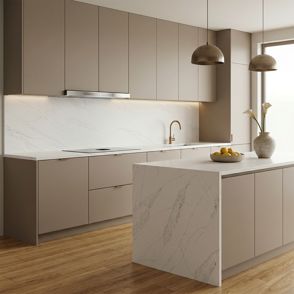 LX-Calacatte Cloudtrace Quartz Slab