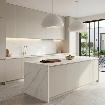 LX-Calacatte Dawntrace Quartz Slab