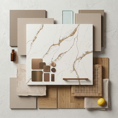 LX-Calacatte Golden Veil Quartz Slab