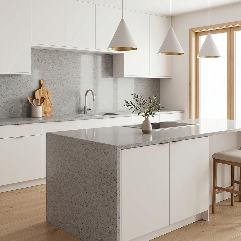 LX-Grey Diamond Quartz Slab