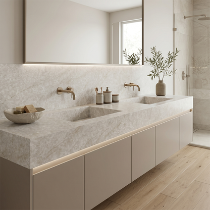LX-Ivory Mahal Printed Surface Quartz Slab
