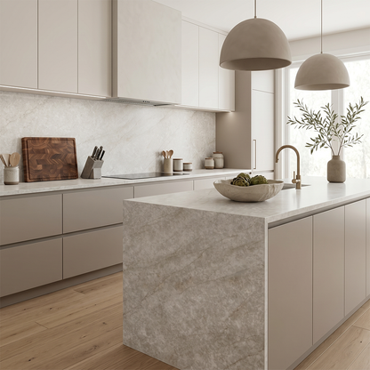 LX-Ivory Mahal Printed Surface Quartz Slab
